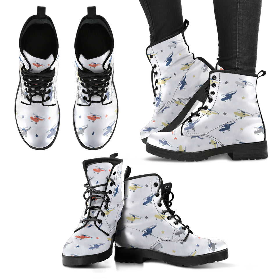 Cute Helicopter Star Pattern Leather Boots