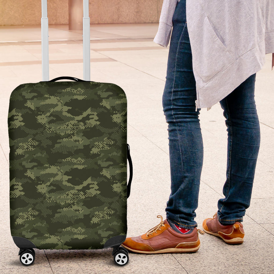 Digital Green Camo Camouflage Pattern Luggage Covers