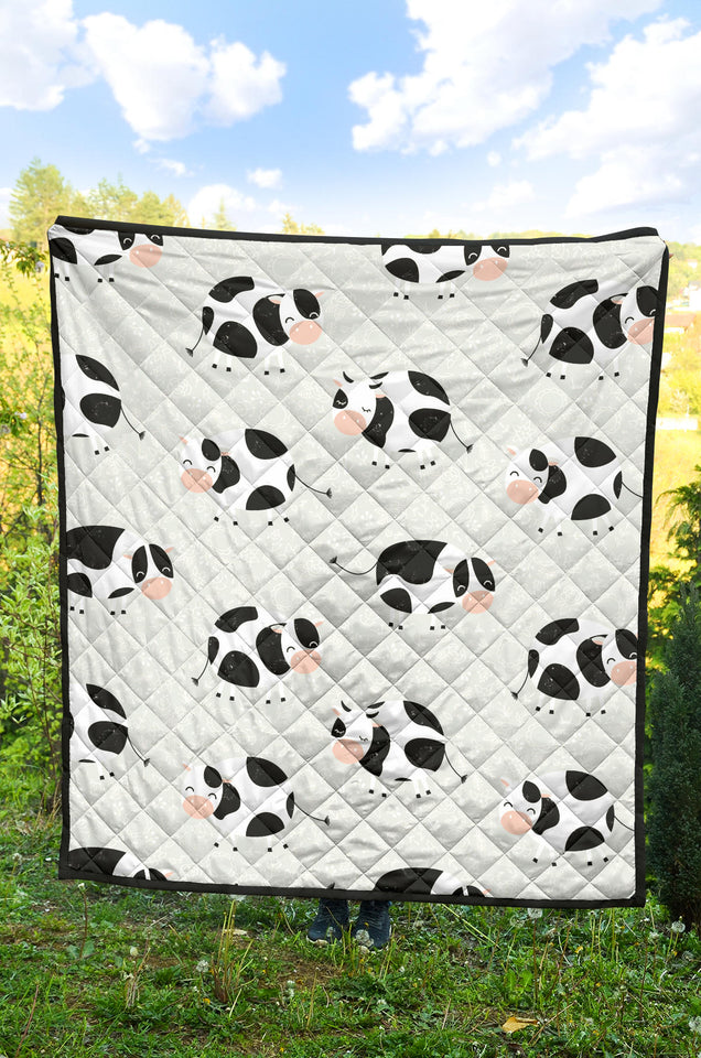Cute Cows Pattern Premium Quilt