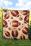 American Football Ball Design Pattern Premium Quilt