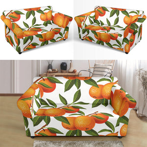 Oranges Pattern Background Loveseat Couch Slipcover