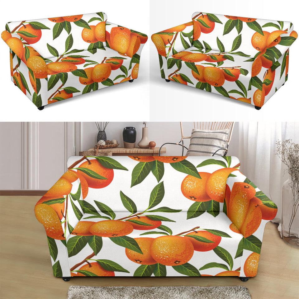 Oranges Pattern Background Loveseat Couch Slipcover