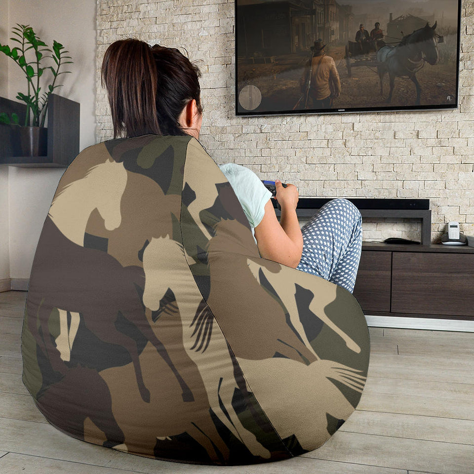 Horse Camo Camouflage Pattern Bean Bag Cover