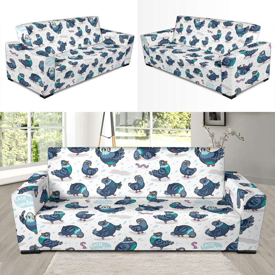 Pigeon Pattern Print Design 02  Sofa Slipcover