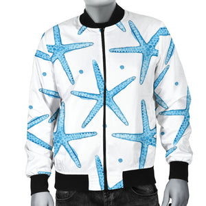 Watercolor Starfish Pattern Men'S Bomber Jacket