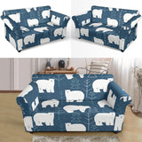 Polar Bear Mother Her Child Pattern Loveseat Couch Slipcover