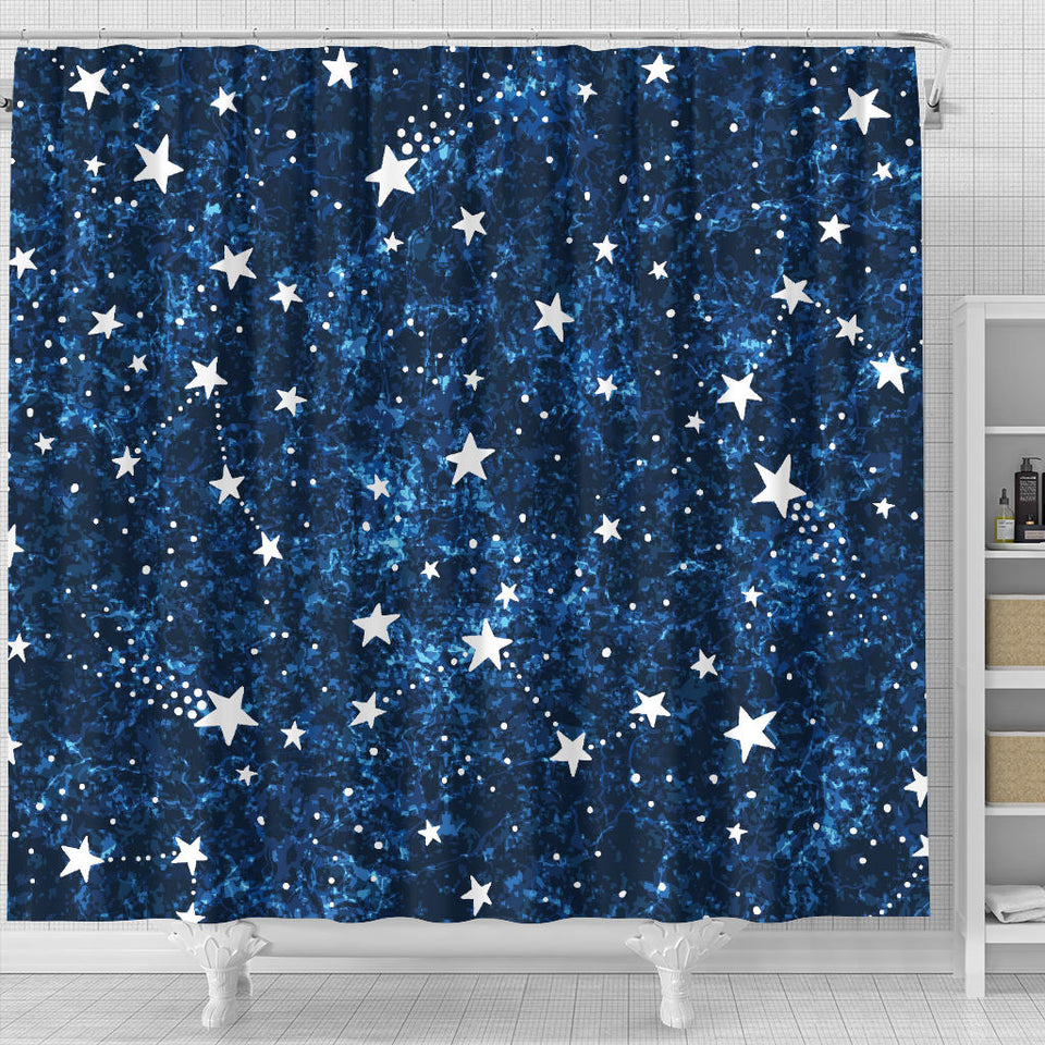 Night Sky Star Pattern Shower Curtain Fulfilled In US