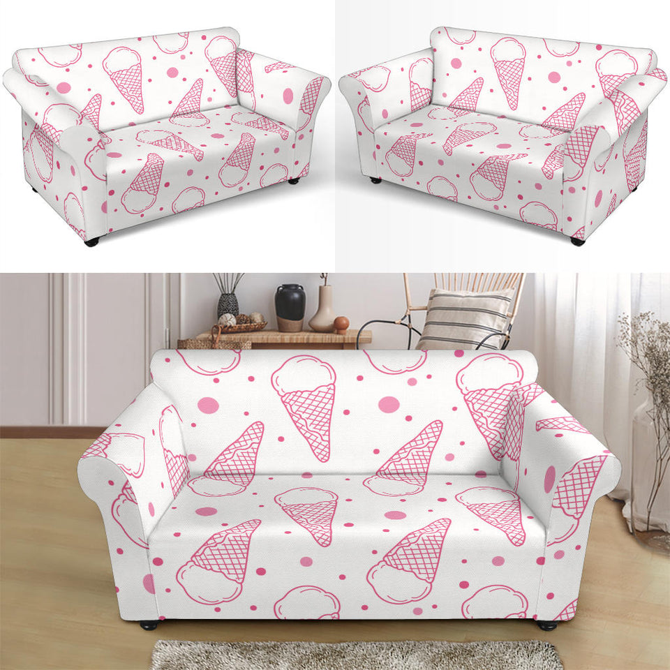 Hand Drawn Ice Cream Pattern Loveseat Couch Slipcover