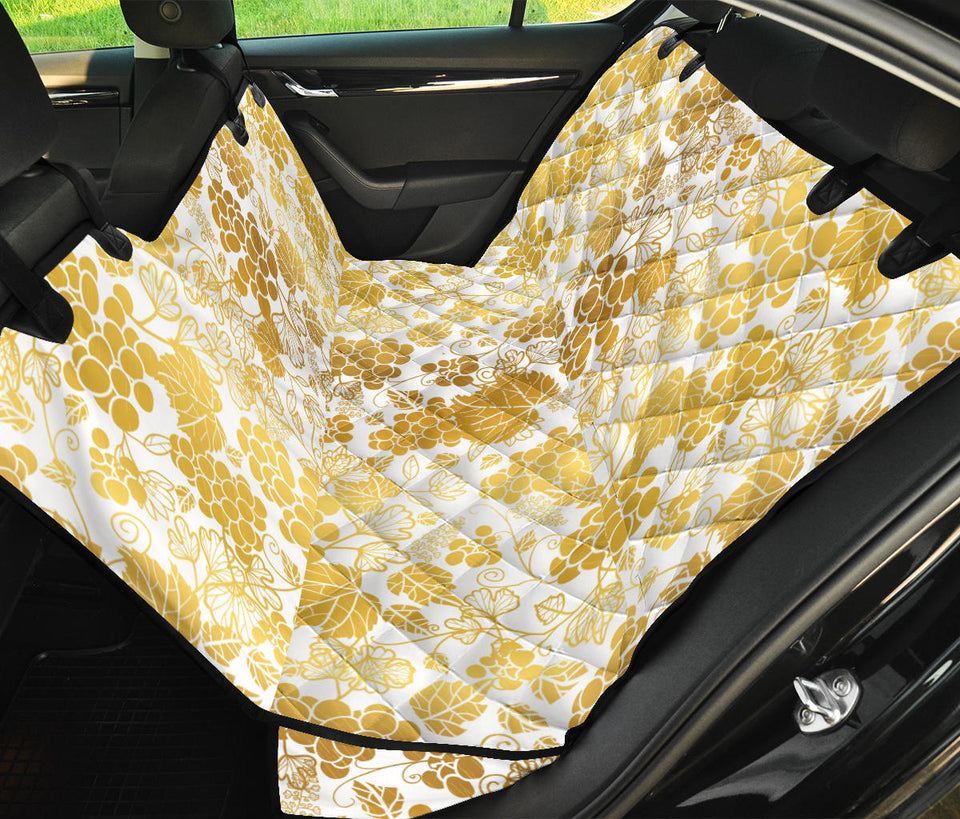 Gold Grape Pattern Dog Car Seat Covers