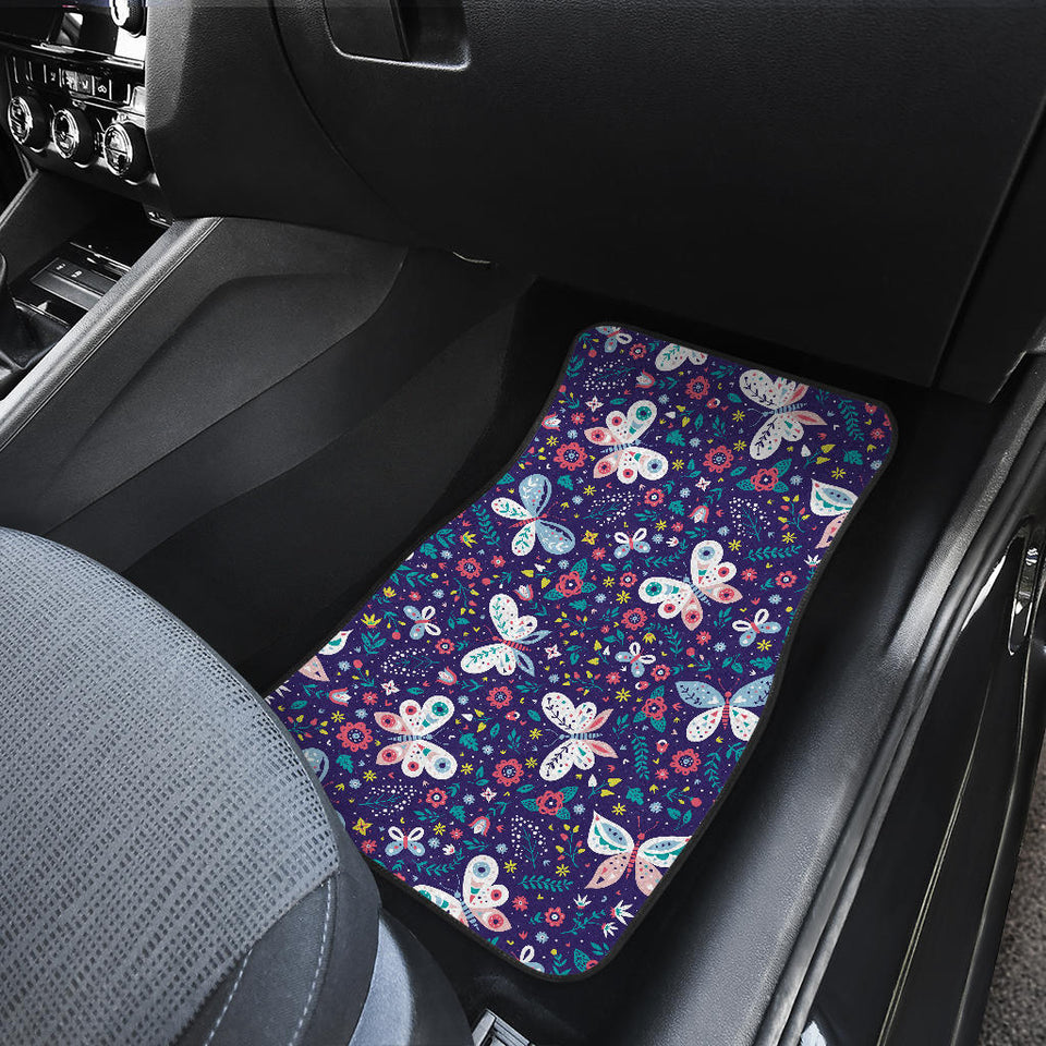 Colorful Butterfly Flower Pattern.Eps  Front Car Mats