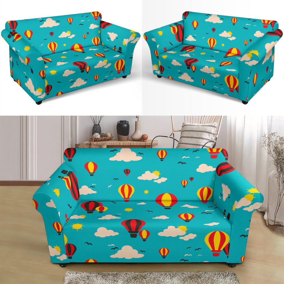 Hot Air Balloon Sky Pattern Loveseat Couch Slipcover