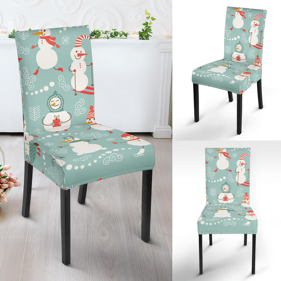 Cute Snowman Pattern Dining Chair Slipcover