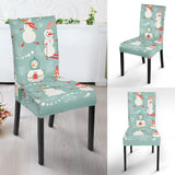 Cute Snowman Pattern Dining Chair Slipcover