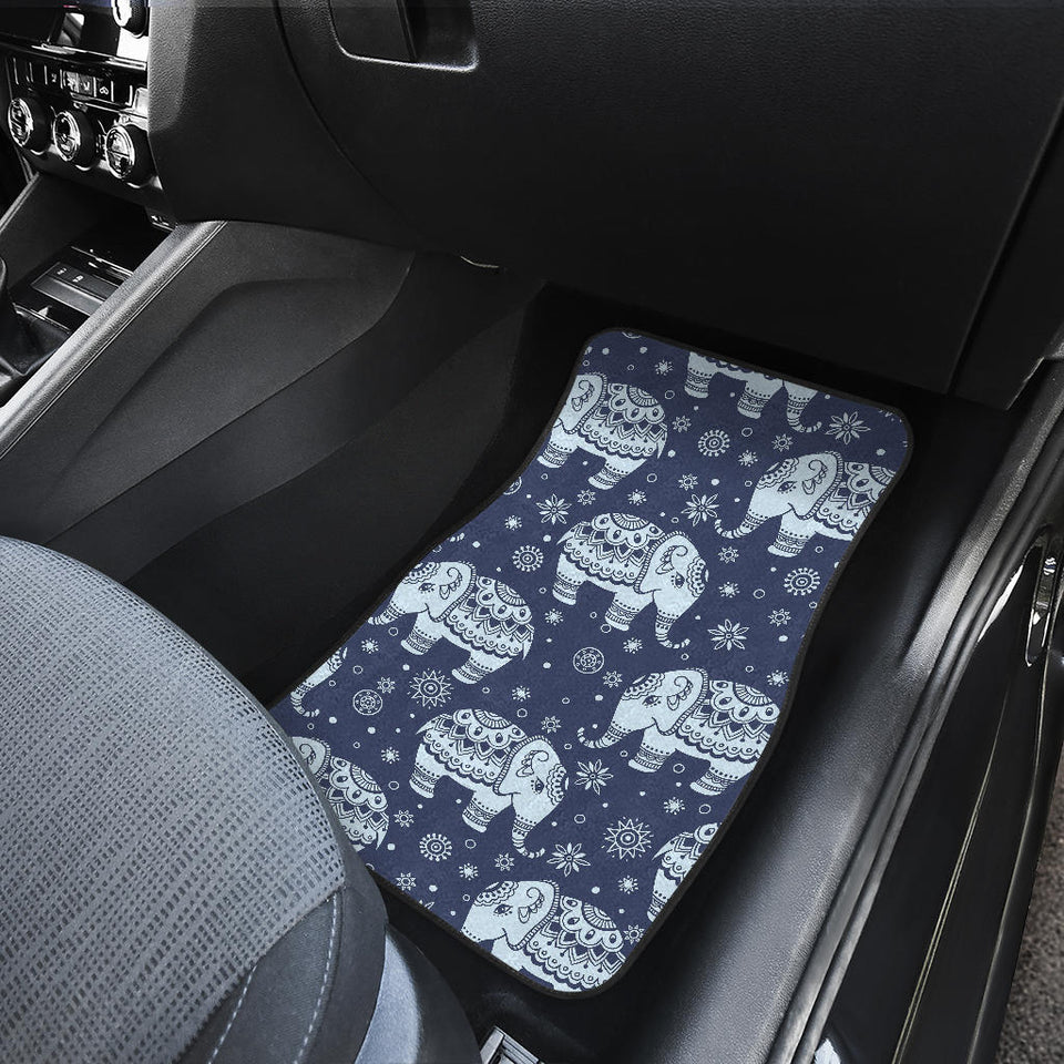 Elephant Tribal Design Pattern Front And Back Car Mats