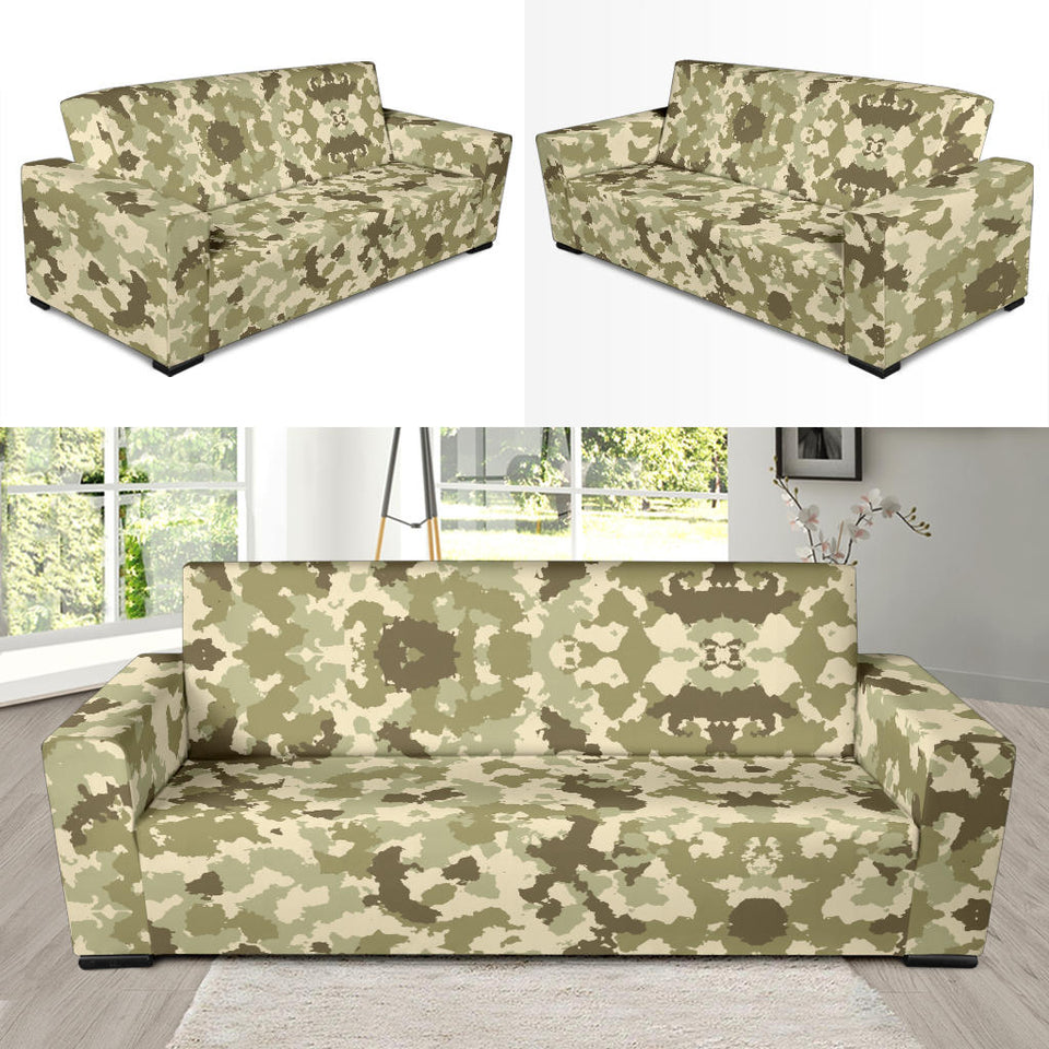 Light Green Camo Camouflage Pattern Sofa Slipcover