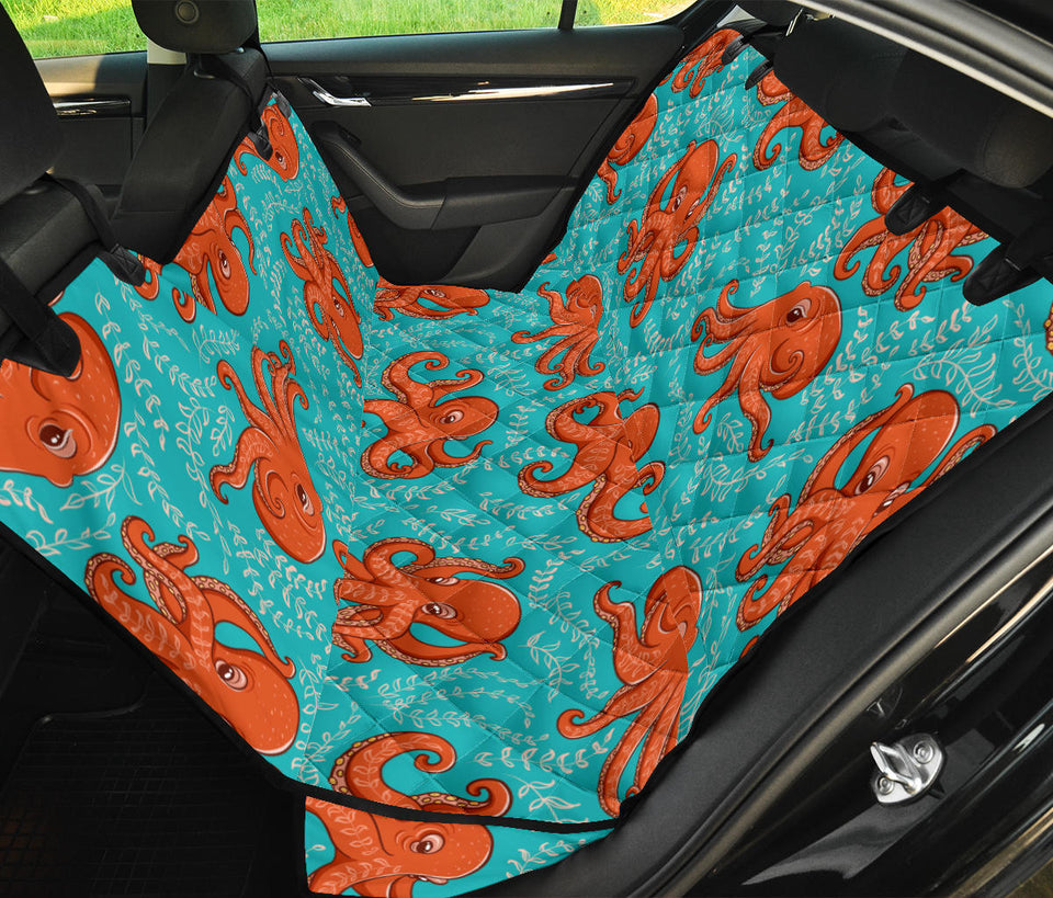 Octopus Turquoise Background Dog Car Seat Covers