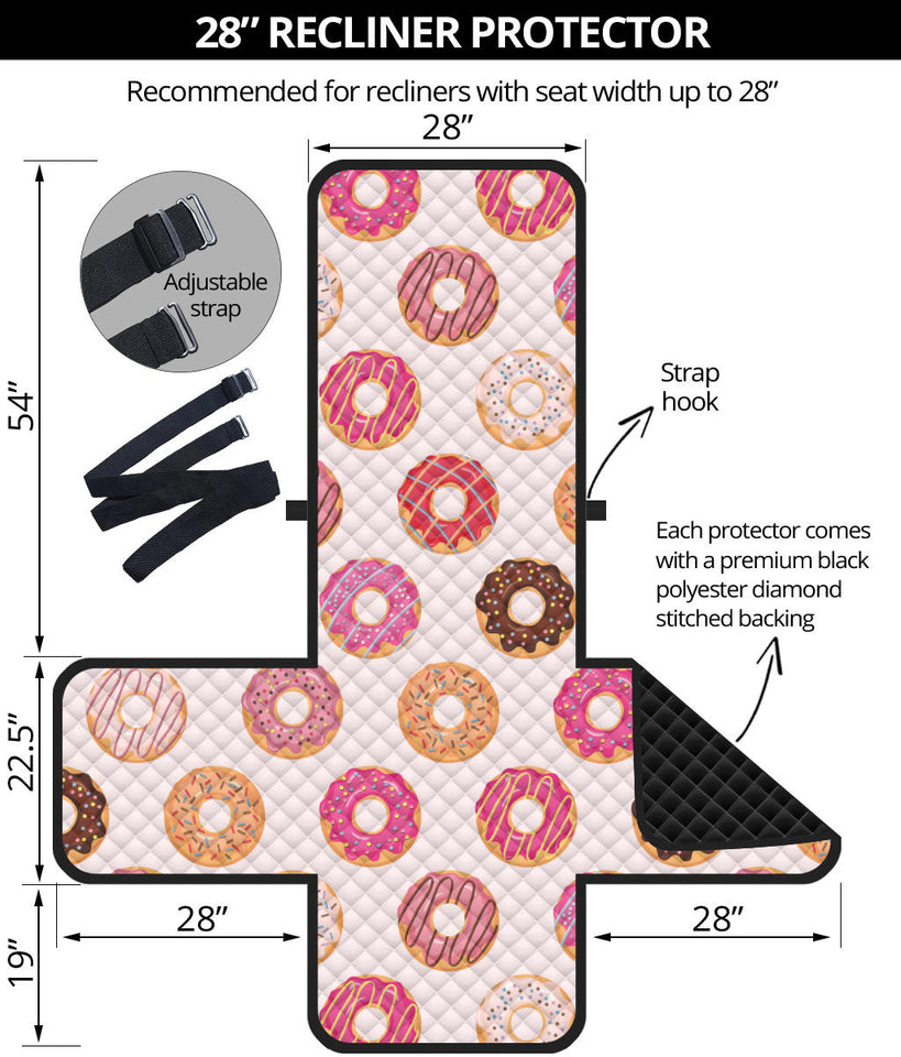 Colorful donut pattern Recliner Cover Protector