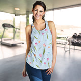 Watercolor Tulips pattern Women Racerback Tank Top