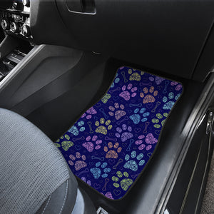 Dog Paws Pattern Print Design 02 Front Car Mats