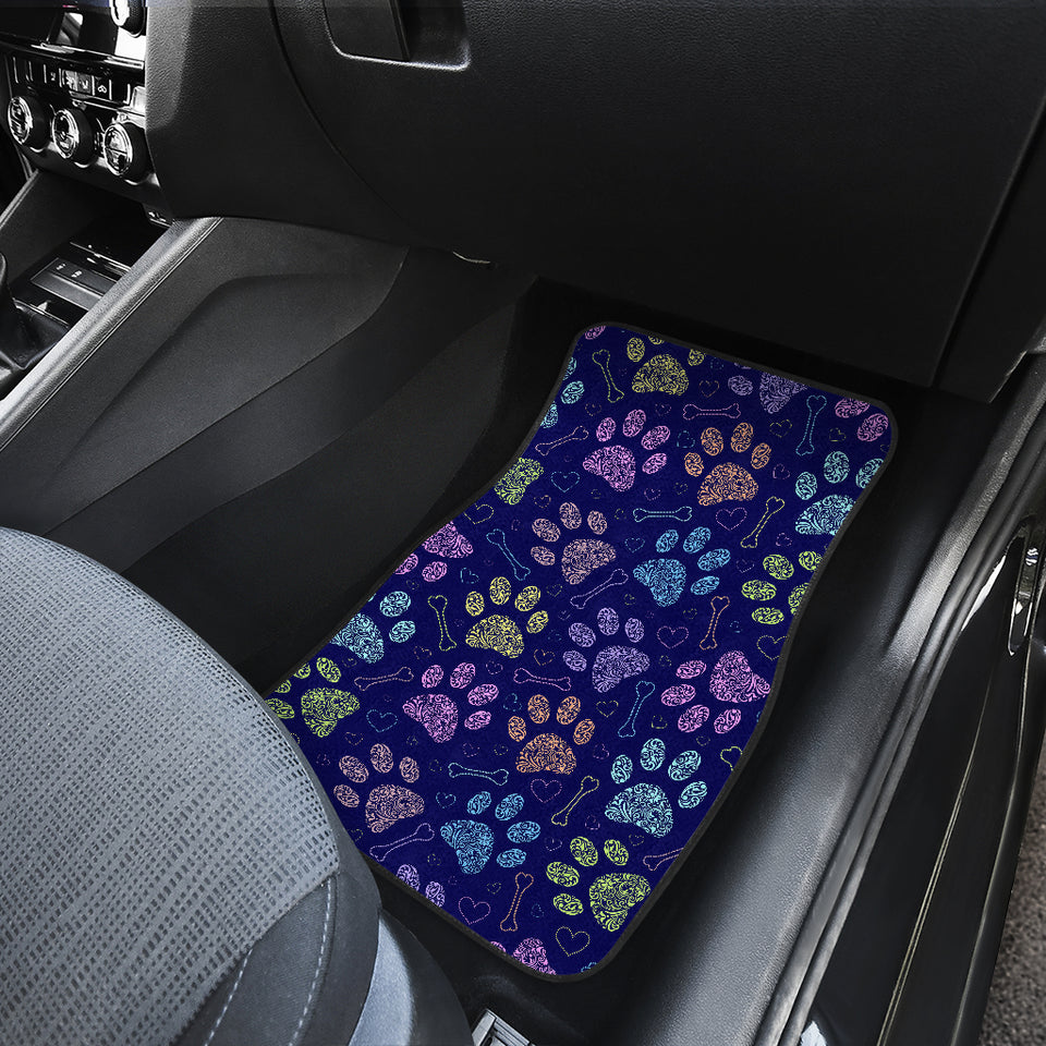 Dog Paws Pattern Print Design 02 Front Car Mats