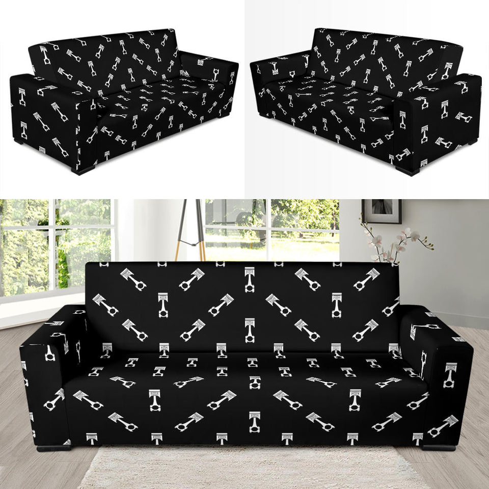 Engine Piston Black Theme Pattern Print Design 03 Sofa Slipcover