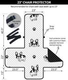 Cute french bulldog paw pattern Chair Cover Protector