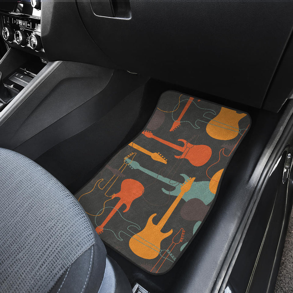 Electric Guitars Pattern Front And Back Car Mats