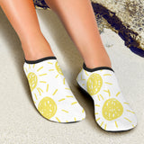 Hand Drawn Sun Pattern Aqua Shoes