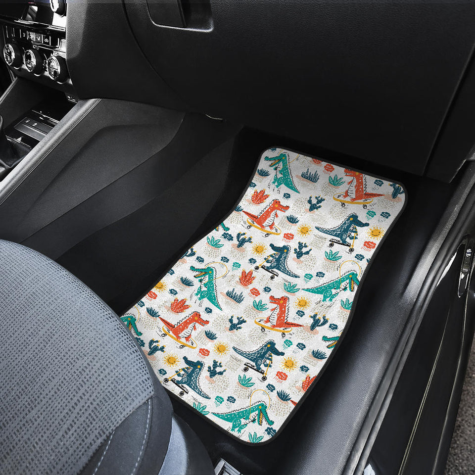 Cute Crocodile Pattern Front Car Mats