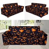 Halloween Pattern Pumpkin Background Sofa Slipcover