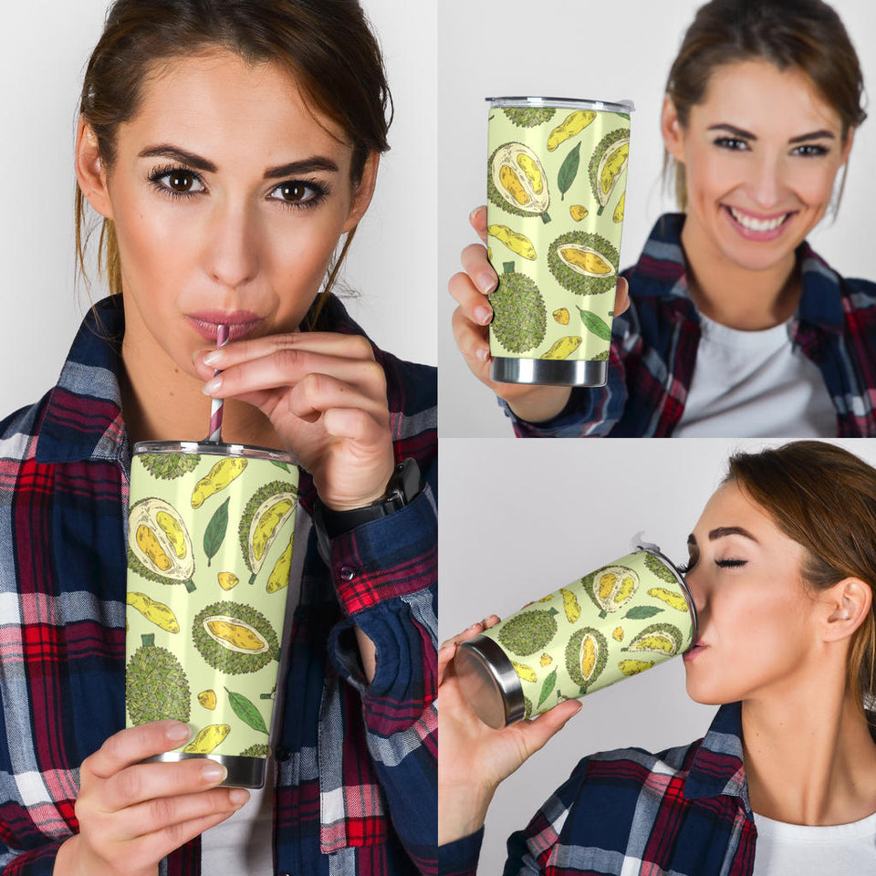 Durian Leaves Pattern Background Tumbler