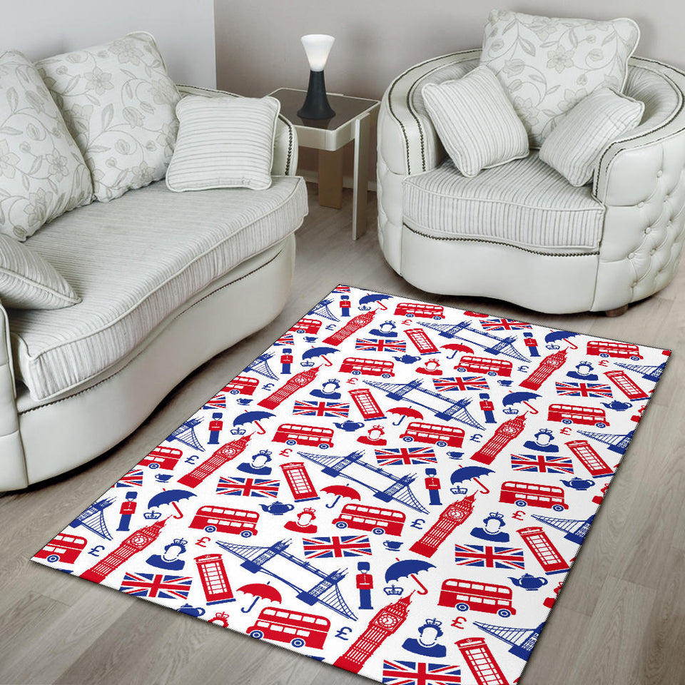 British Pattern Print Design 01 Area Rug