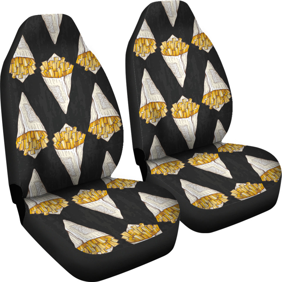 French Fries Dark Background Universal Fit Car Seat Covers