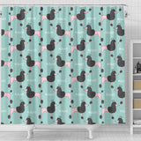 Poodle Dog Green Background Shower Curtain Fulfilled In US
