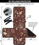 Coffee bean flower pattern Recliner Cover Protector