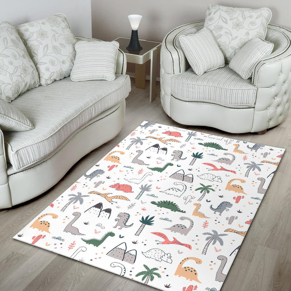 Cute Cartoon Dinosaurs Tree Pattern Area Rug