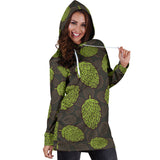 Hop Pattern Black Background Women'S Hoodie Dress