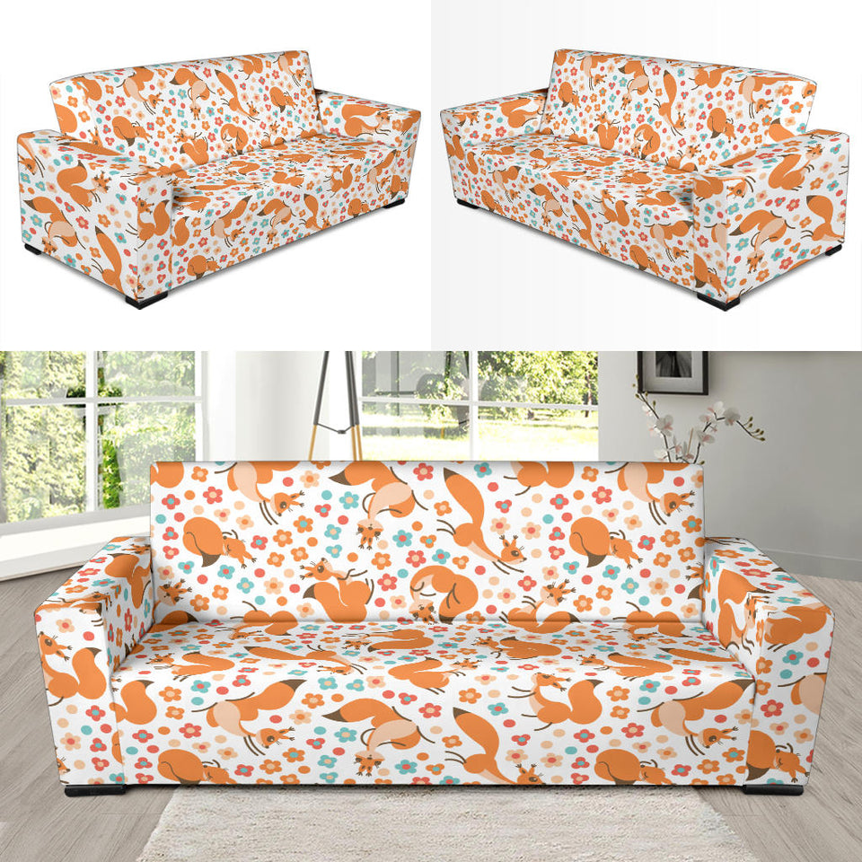 Squirrel Pattern Print Design 05  Sofa Slipcover