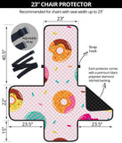 Donut pattern glaze pink background Chair Cover Protector