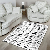 Mustache Beard Pattern Print Design 04 Area Rug