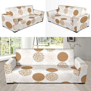 Gold Texture Mushroom Pattern Sofa Slipcover
