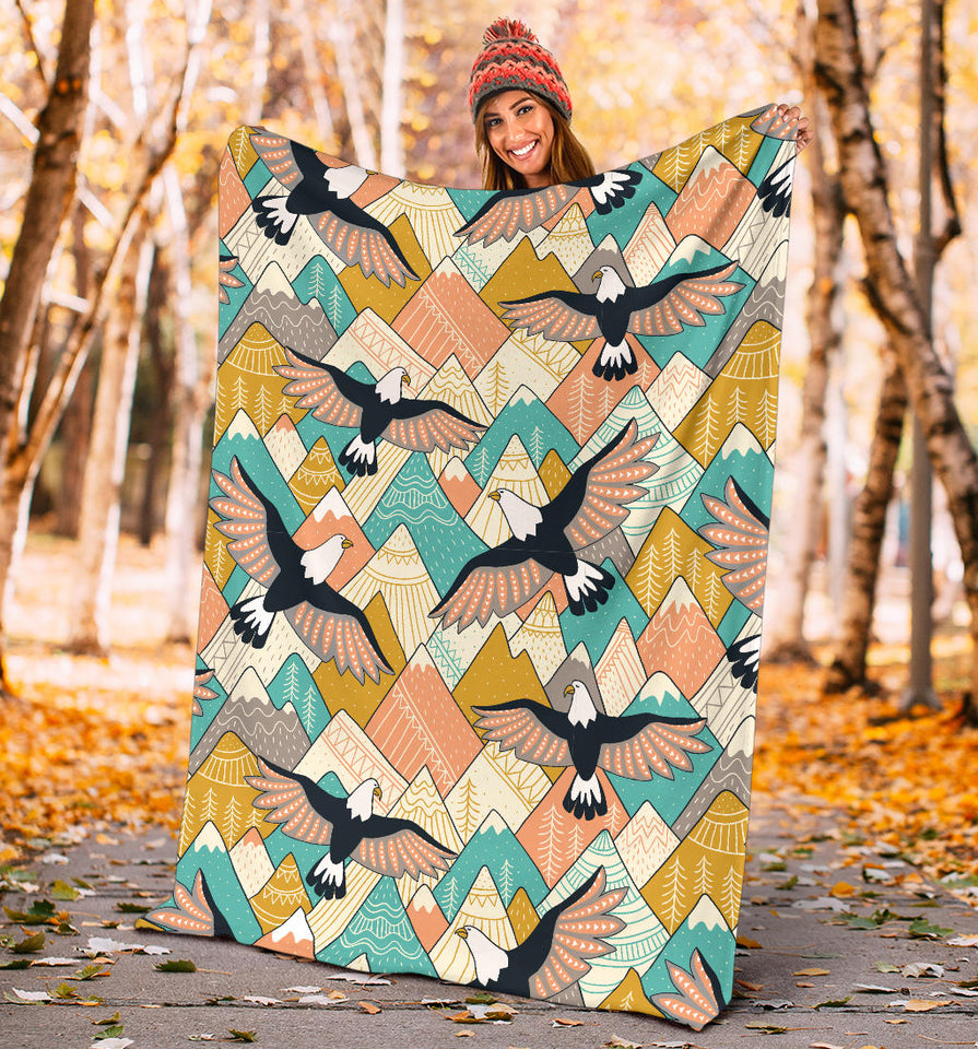 Eagle Pattern Print Design 02 Premium Blanket