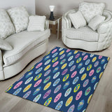 Surfboard Pattern Print Design 03 Area Rug