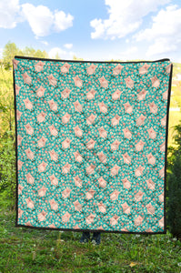 Pig Pattern Print Design 01 Premium Quilt