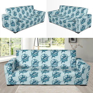 Swordfish Pattern Print Design 05  Sofa Slipcover