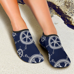 Nautical Steering Wheel Design Pattern Aqua Shoes