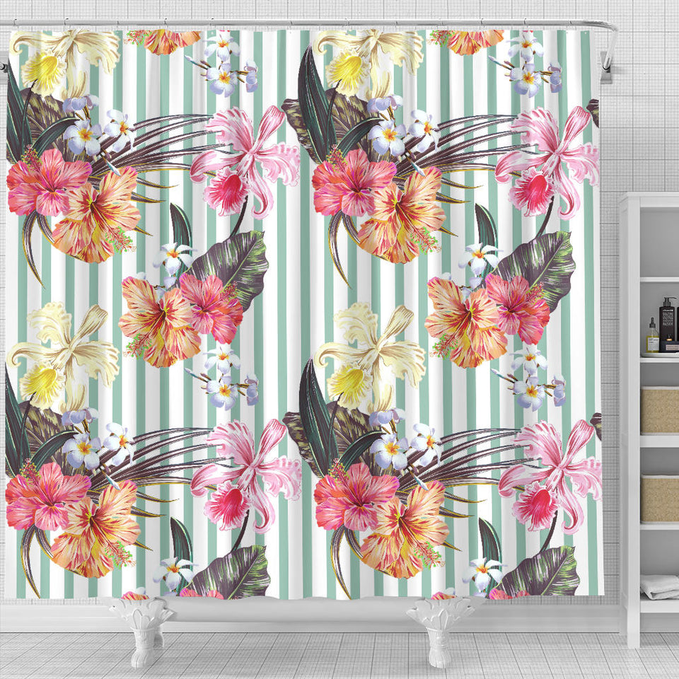 Colorful Orchid Flower Pattern Shower Curtain Fulfilled In US