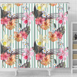 Colorful Orchid Flower Pattern Shower Curtain Fulfilled In US