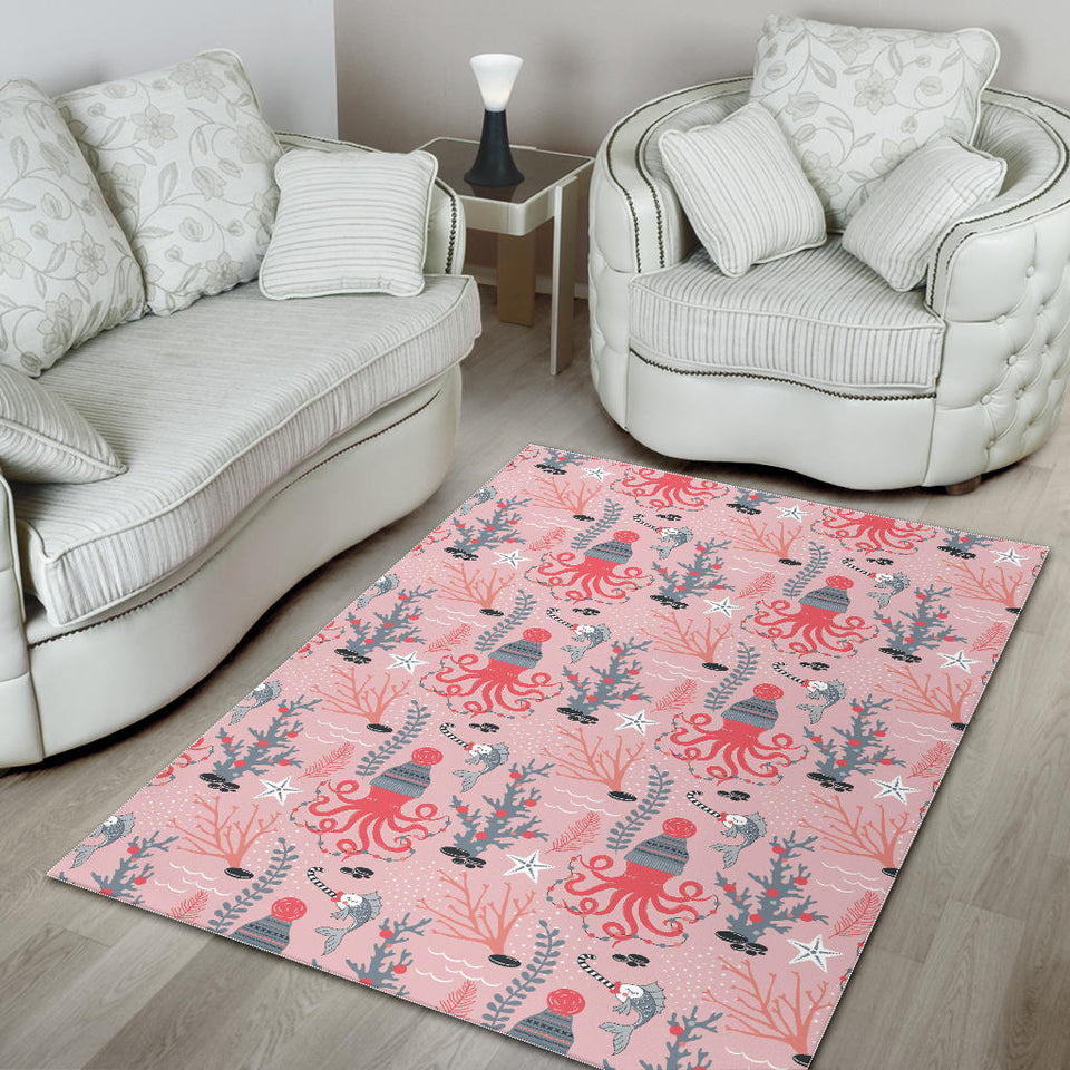 Octopus Winter Hat Garland Fish Candy Seaweed Coral Starfish Area Rug
