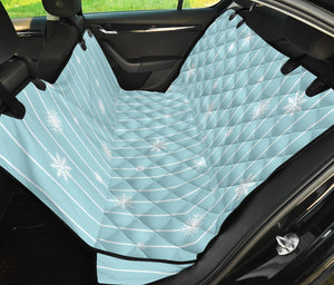Snowflake Pattern Blue Stripe Background Dog Car Seat Covers